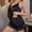 Black, variant on Women's Satin Slik Pajama Sets - Deep V Neck Camisole Tops with Lace Trim Shorts Sexy 2 Piece Lounge Sleepwear