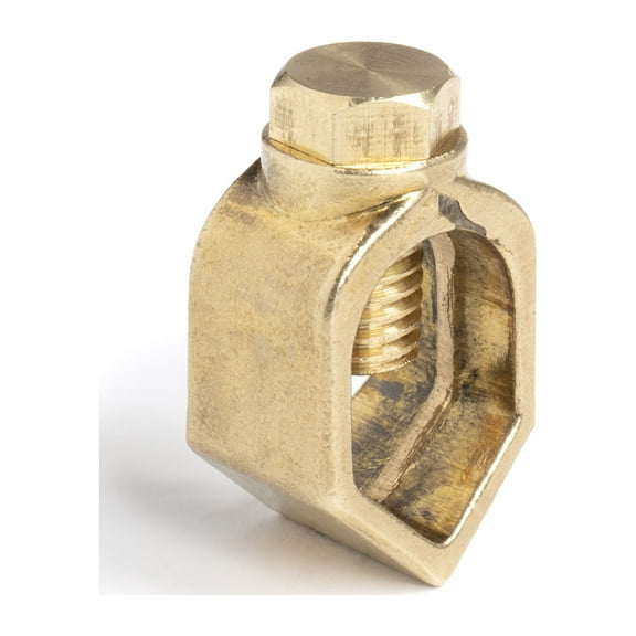 THE CIMPLE CO - Copper Grounding Rod Clamp with Screw for 5/8" Ground Rod, Direct Burial - 10 pk