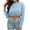 Blue, variant on MIUOWANP Cropped Sweaters for Women Plus Women Casual Fashion Solid Pullover Sleeve Round-Neck Sweater Gray L