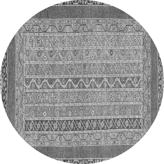 Ahgly Company Indoor Round Abstract Gray Modern Area Rugs, 4' Round