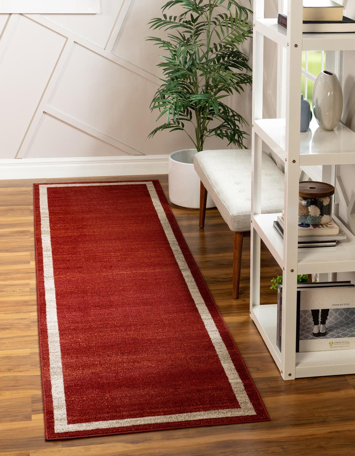 Angelica Collection Rug 8 Ft Runner Terracotta Medium Rug