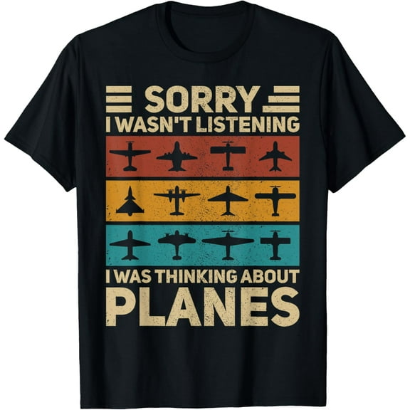 Plane Vintage Airplanes Retro Aviation Airplane Funny Pilot T-Shirt men and women can wear, black, white, gifts