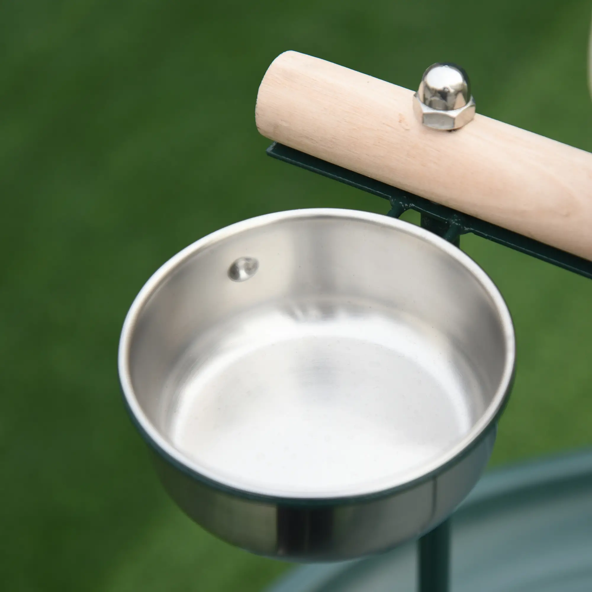 Pefilos 48" Metal Bird Stand, Rolling T-Stand Bird Training Activity Playground with Perch and Feeding Bowls, Green