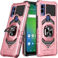 thumbnail image 6 of Compatible for Cricket Innovate E 5G Case w/Tempered Glass Screen Protector [Military Grade] Ring Car Mount Kickstand Shockproof Hard Phone Case - Rose Gold, 6 of 7