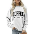 thumbnail image 4 of Sweaters For Women Coffee Weather Graphic Crewneck Fleece Pullover Sweatshirt Soft Cozy Trendy For Fall M Womens Sweaters, 4 of 6
