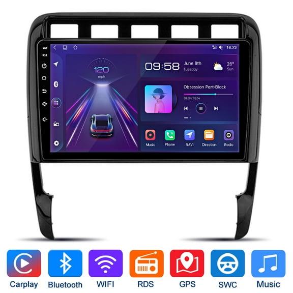 AWESAFE 9 Inch Car Stereo Radio For Porsche Cayenne 2003-2010 Android 12  1080P HD built in Apple Carplay Android AUTO Bluetooth WiFi GPS Nvigation FM