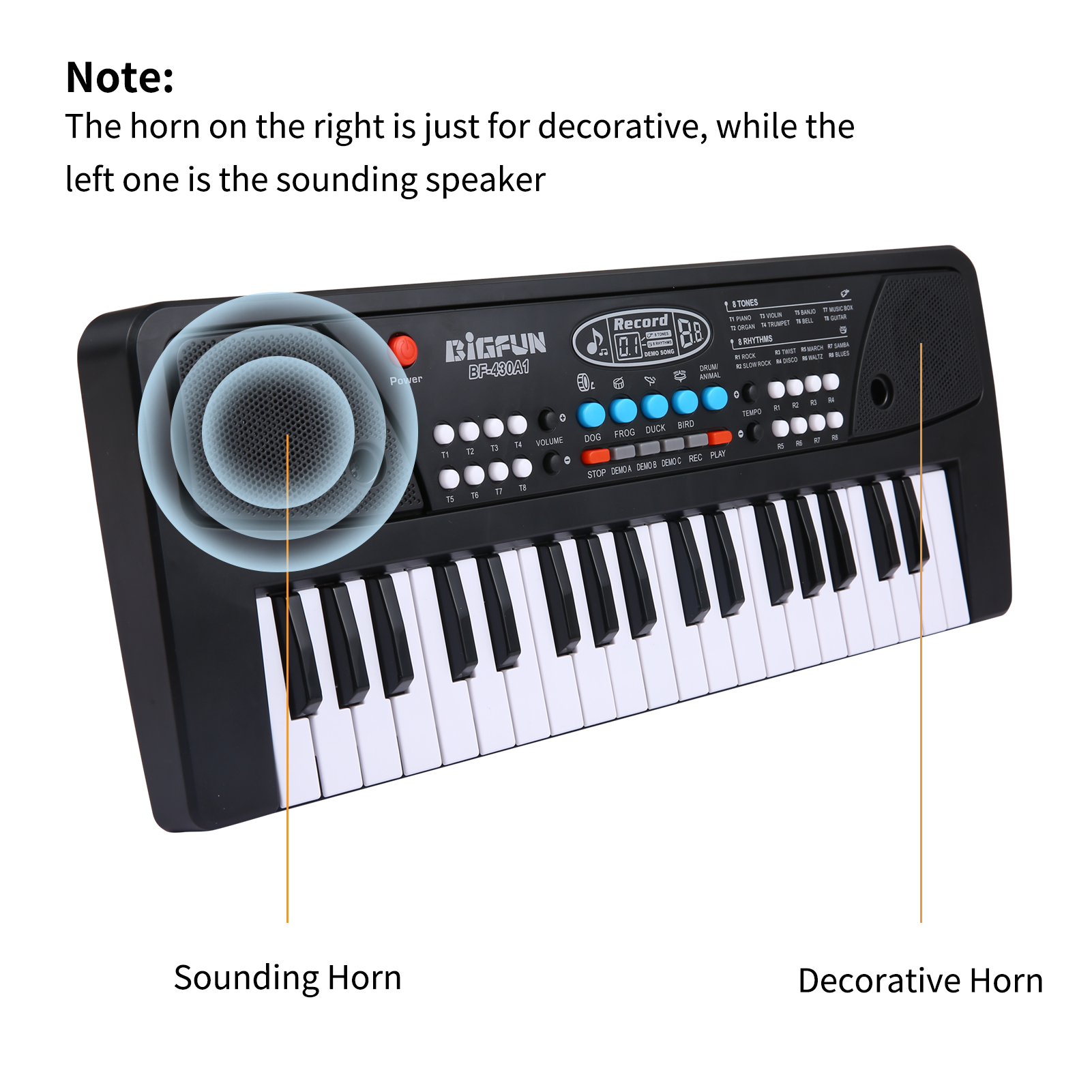 BIGFUN 37-Key Kids Keyboard Piano with Microphone photo 3