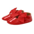 thumbnail image 2 of Baby Girl Princess Flats Ribbon Bow Decor Non-Slip Soft Sole Shoes Princess Fashion, 2 of 8