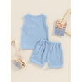 thumbnail image 4 of Biekopu Baby Boys Shorts Set, Sleeveless Tank Top with Elastic Waist Shorts Solid Summer Outfit, 4 of 9