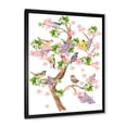 thumbnail image 2 of Designart 'Tree With Colorful Birds Sitting On Flowering Branches' Traditional Framed Art Print, 2 of 4