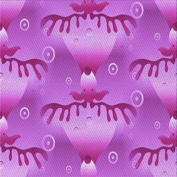 Ahgly Company Machine Washable Indoor Square Transitional Fuchsia or Magenta Purple Area Rugs, 4' Square