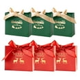 thumbnail image 4 of 10 Pieces Christmas Gift Bags Reusable Craft Paper Red Green Xmas Theme Boxes Great for Xmas Party Supplies Candies Cookies Bundle Gift Wrapping Boxes Bulk, 4 of 9