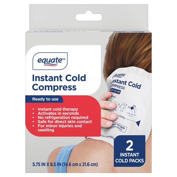 Equate Instant Cold Compress 2-pack for Quick Pain Relief and Swelling