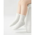 thumbnail image 2 of Toddler Girls Baby Ruffle Socks Cute Cotton White Turn Cuff Frilly Dress Little Girls Socks 12M-6Y, 2 of 8