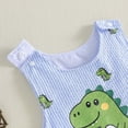 thumbnail image 4 of Baby Bodysuit Boy Girl Clothes Soft Newborn Infant Outfit for 3-6 Months Newborn Baby Boys Sleeveless Seersucker Romper Straps Overalls Jumpsuit Summer Smocked Clothes, 4 of 7