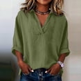 thumbnail image 1 of Neewe Fashion Casual Shirts for Women Plain V Neck 3/4 Sleeve Blouses Spring Fall 2026 Trendy Tops, 1 of 6