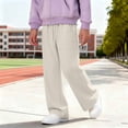 thumbnail image 5 of Plebaso Boys Girls Lounge Sweatpants Elastic Waist Open Bottom Trousers Straight Leg Casual Pants with Pockets, 5 of 7