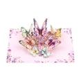 thumbnail image 2 of Valentines Day Decorations 3D Butterfly Greeting Cards with Purple Butterfly, Flowers Pop-up Birthday Cards, for Mom, Sister, Grandmother, Wife, Daughter, and Women Pink, 2 of 5