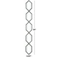 thumbnail image 4 of DecMode 7" x 59" Black Slim Stacked Chain 5 Layer Geometric Wall Mirror with Trellis Pattern, 4 of 12