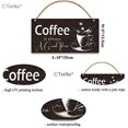 thumbnail image 3 of Coffee Bar Open Daily Cafe Decor Wood Hanging Plaque 5X10 Inch Coffee Signs Modern Bar Accessories Kitchen Home Pub Shop Coffee Station Farmhouse Decorative, 3 of 4