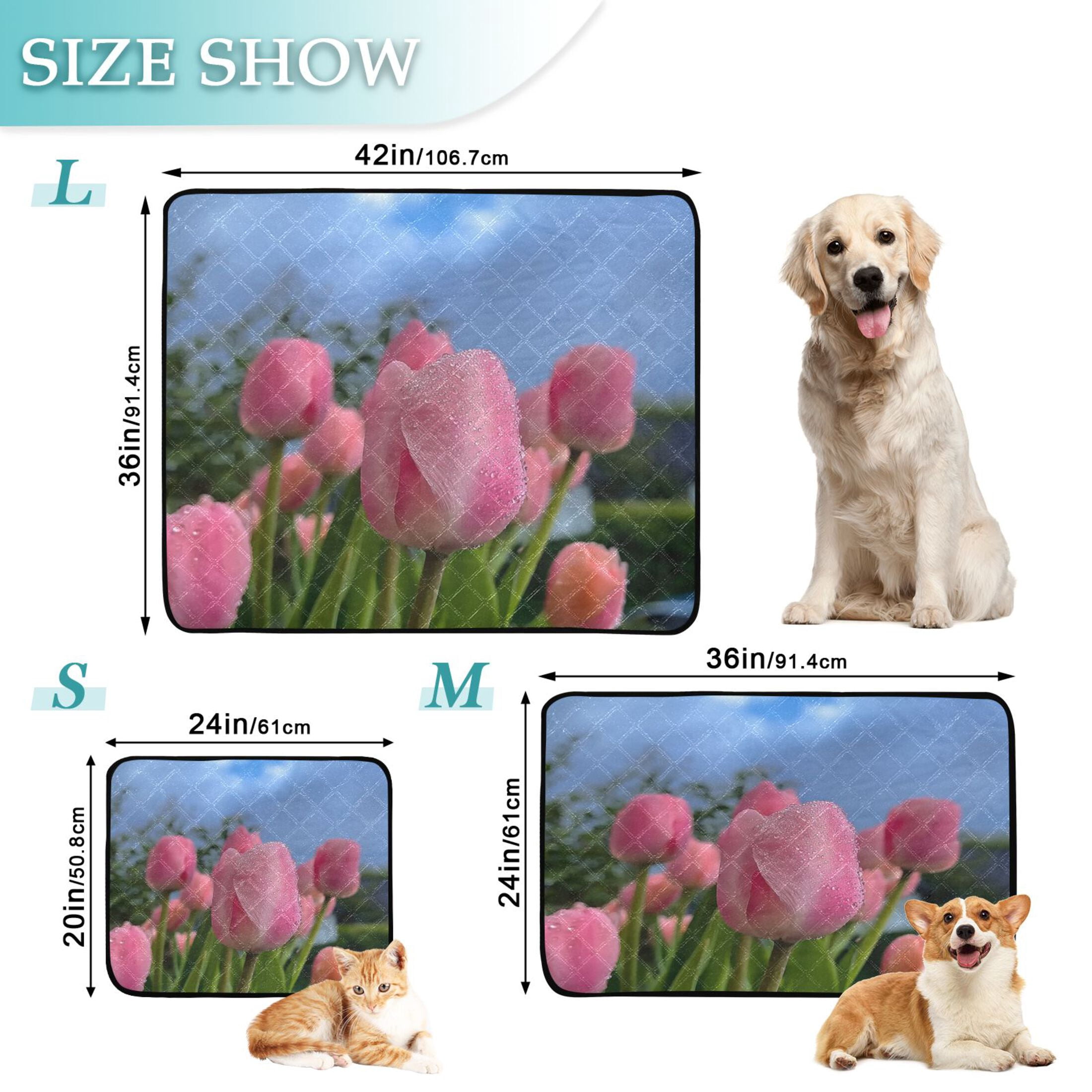 IAUYY Washable Pee Pads for Dogs Smallx3 Absorbent and Leak-Proof Non-Slip Reusable Puppy Pee Pads for Dogs Applicable to Playpen Potty Crate The Sky Garden's Scenery