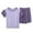 Purple, variant on Kid Boy Pajamas Set Splice Crewneck Pullover Top Spring Fall Clothes Cute Pjs For Girls 7-8 Years