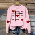 thumbnail image 2 of Valentine's Day Fashion Crew Neck Sweatshirts for Women Cute Heart Graphic Print Pullover Tunic Tops Long Sleeve(Pink,M), 2 of 5