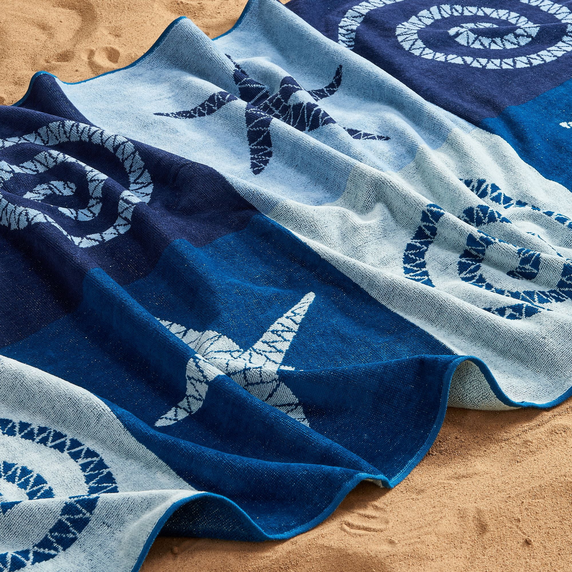 100% Cotton Jacquard 2 Pack 30" x 60" Printed Beach & Pool Towels