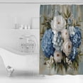 thumbnail image 3 of Shower Curtain Farm Blue White Hydrangea Waterproof Shower Curtain Set with Hooks for Bathroom Showers,Stalls and Bathtubs,54x78In Watercolor Floral Art, 3 of 8