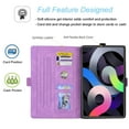 thumbnail image 6 of Tarise iPad Case 10.9" 2022, iPad 10th Generation Cover with Pencil Holder, Embossed Pattern PU Leather Defender Card/Stylus Holder Folding Stand Anti-Scratch Cover for iPad 10th Gen 5G, Purple, 6 of 7