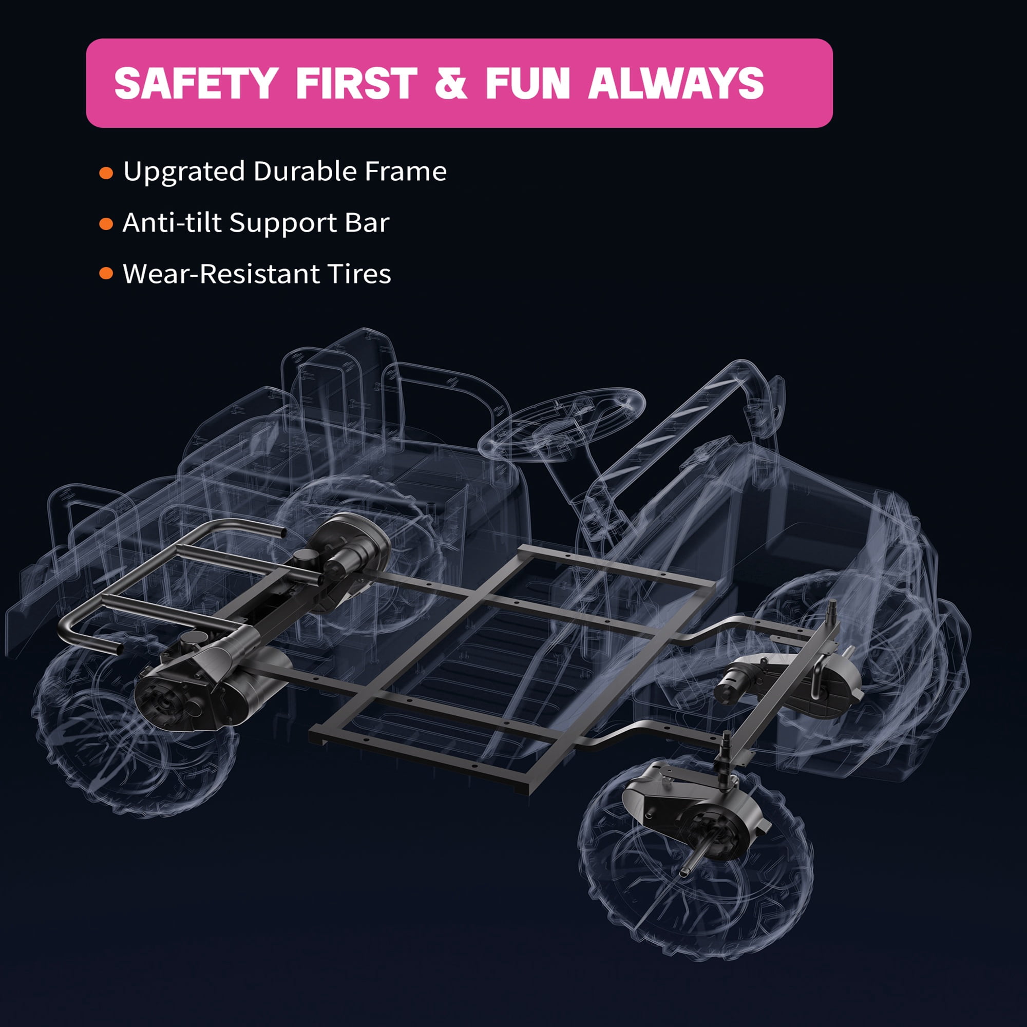 SaveJoy 24V 4 Seater Powered Ride on Car with Parent Remote Control, Electric Car Ride on Toys, Ages 3-8 Gifts, Pink