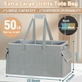 thumbnail image 2 of Large Stand Up Utility Tote Bag, Reusable Grocery Bags Foldable Hard Bottom Board and All Sides Rinforced, 2 of 6