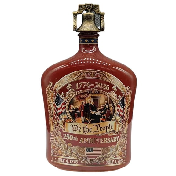 250th Anniversary American Heritage Glass Decanter, 1776-2026 "We The People" Commemorative Bottle, 17cm Collectible Display for Whiskey, Bourbon, Wine & Home Bar Decor