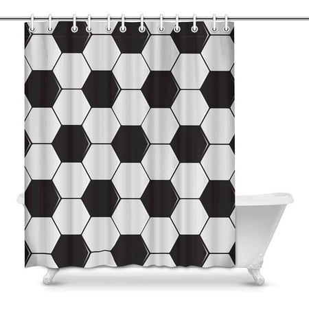 Mkhert Black White Soccer Ball Sports Decor Waterproof Polyester