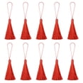 thumbnail image 1 of Unique Bargains 6,5 Pieds Marque-Pages Soyeux avec Pompons et Boucle pour Accessoire de Bricolage, Lot de 20 Rouge, 1 of 5