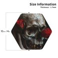 thumbnail image 2 of Yiaed Realistic Rose Skull Print Leather Coasters for Drinks - Cup Coasters Coffee Table Kitchen Table Bar, Home & Office Gifts Handmade Drink Coasters-Hexagon, 2 of 6