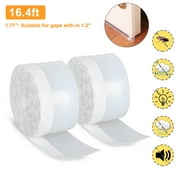 EEEkit 2 Roll 16.4ft Silicone Weather Seal Strips, Door Window Self Adhesive Seal Bottom Noise Stopper Tapes