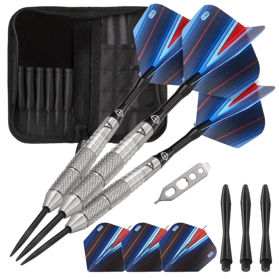 Viper Sidewinder Tungsten Steel Tip Darts 25 Grams and Casemaster Deluxe Black Nylon Dart Case