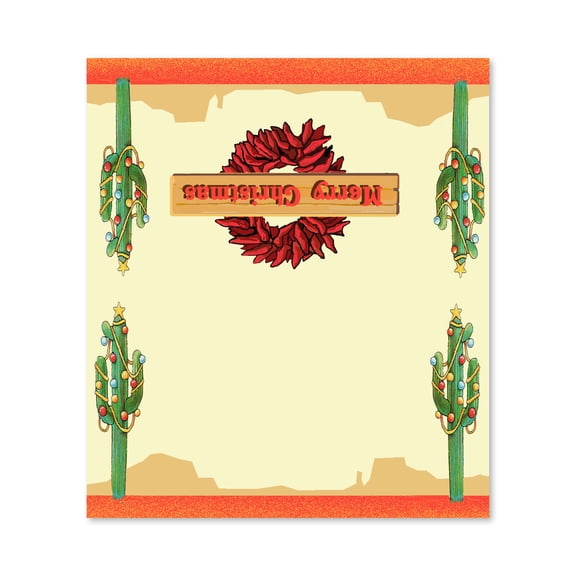 Western Desert Cactus Merry Christmas Table Tent Place Cards - 25 Western Desert