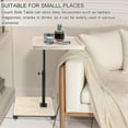 thumbnail image 2 of Beuway Edge-Raised C-Shaped Side Table with Wheels,Height Adjustable & 360°Swivel Top End Table(Beige Grain), 2 of 11