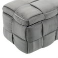 thumbnail image 5 of Storage Ottoman Bench, Tufted Upholstered Storage Bench With Safety Hinge, End Of Bed Bench, Entryway Padded Footstool For Living Room Bedroom, 5 of 9
