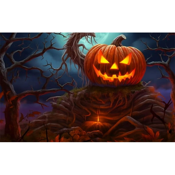 50 Piece Puzzles for Adults, Funny Nightmare Pumpkin Moon Halloween Jigsaw Puzzles 50 Pieces for Halloween Decoration 7.9'' x 5.9''