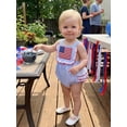 thumbnail image 4 of Cenuakty Baby Girl 4th of July Romper 3M 6M 12M 18M Patriotic Cute American Flag Embroidery Sleeveless Striped Jumpsuits, 4 of 9