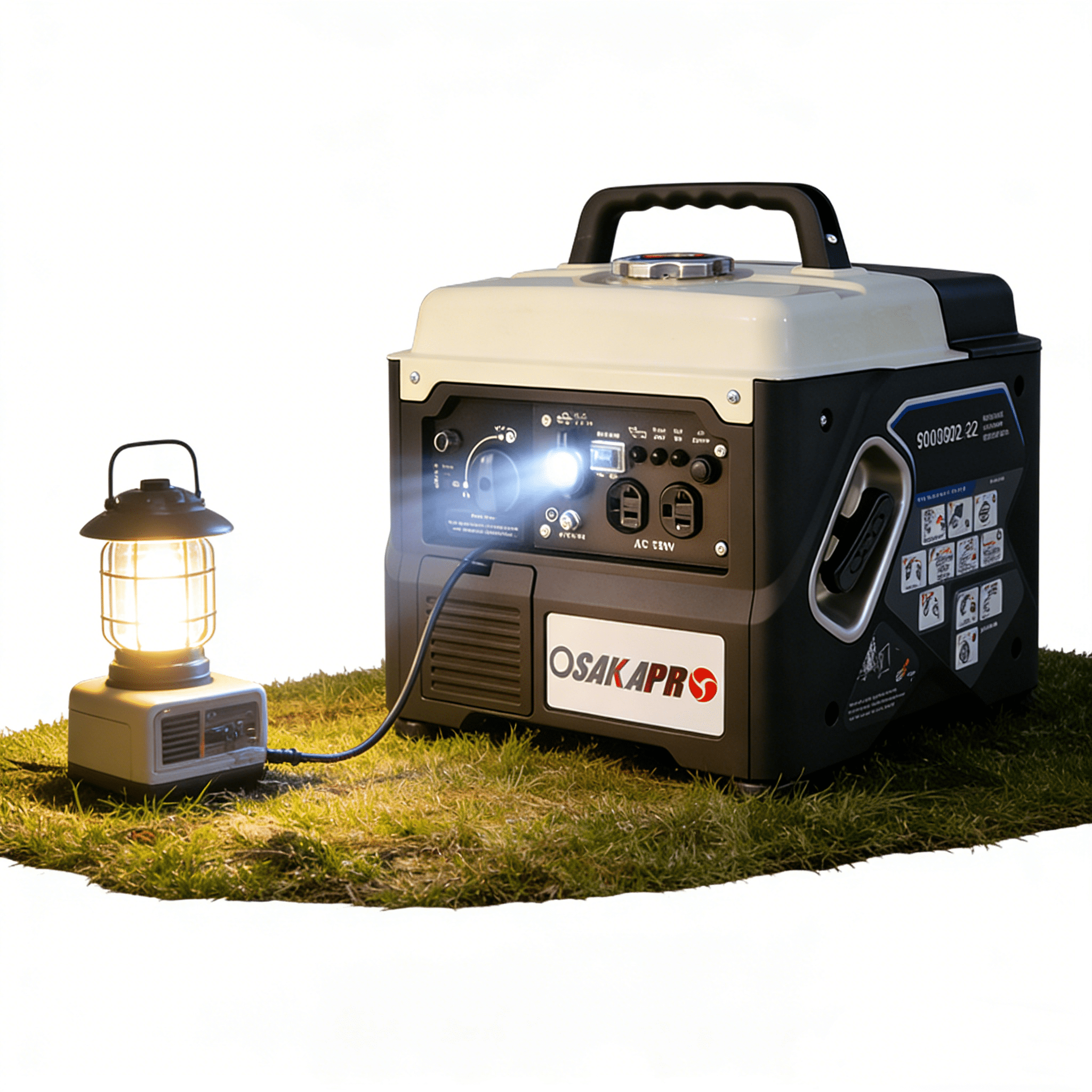 1200W Portable Gas Inverter Generator – Ultra-Quiet, Lightweight 27lb, Reliable Power for Sensitive Electronics, Camping, Outdoor & Home Backup, Black