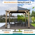thumbnail image 5 of Aoodor 10 x 10 ft Wooden Frame Gazebo with Galvanized Metal Hardtop Roof, Outdoor Patio Gazebo with Charging Socket for Patio, Backyard, Deck, and Lawn, 5 of 9