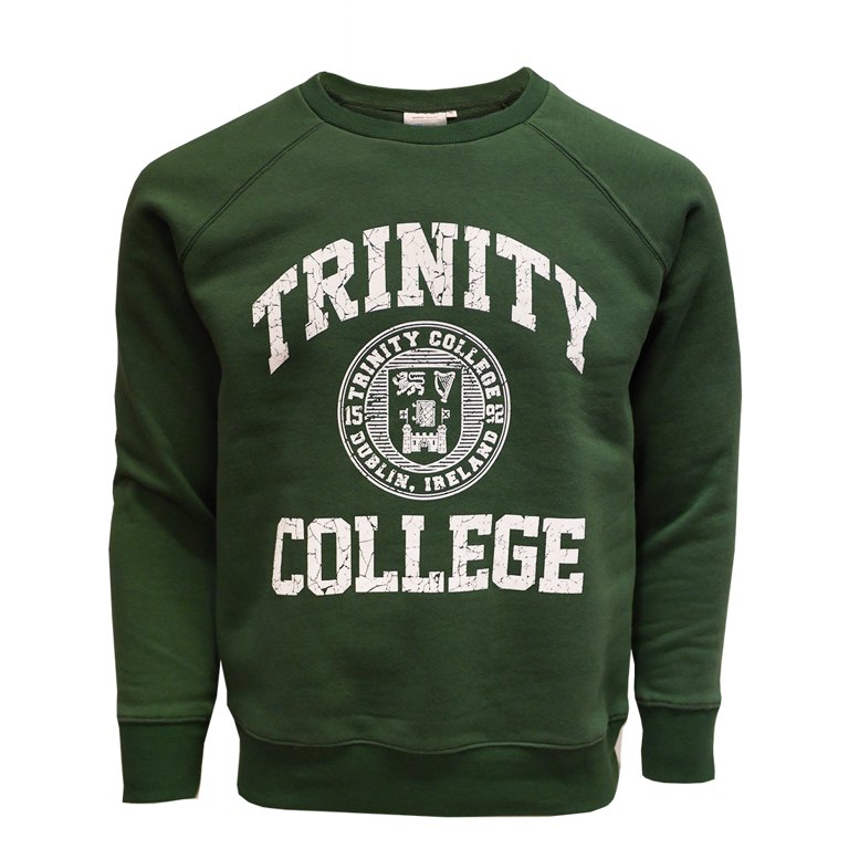 Trinity College Men s Bottle Green White Trinity College Seal Sweatshirt