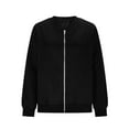 thumbnail image 4 of ClodeEU Women's Zip Up Jackets ,Long Sleeve Bomber Jacket ,Casual Outwear with Pockets Black,Womens Plus XXL, 4 of 6