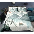 thumbnail image 2 of Landscape Painting Bedding Set Scenery Soft Bed Linen Home Decor Single Twin Full Size For Adults Ink And Wash Duvet Cover Set, 2 of 7