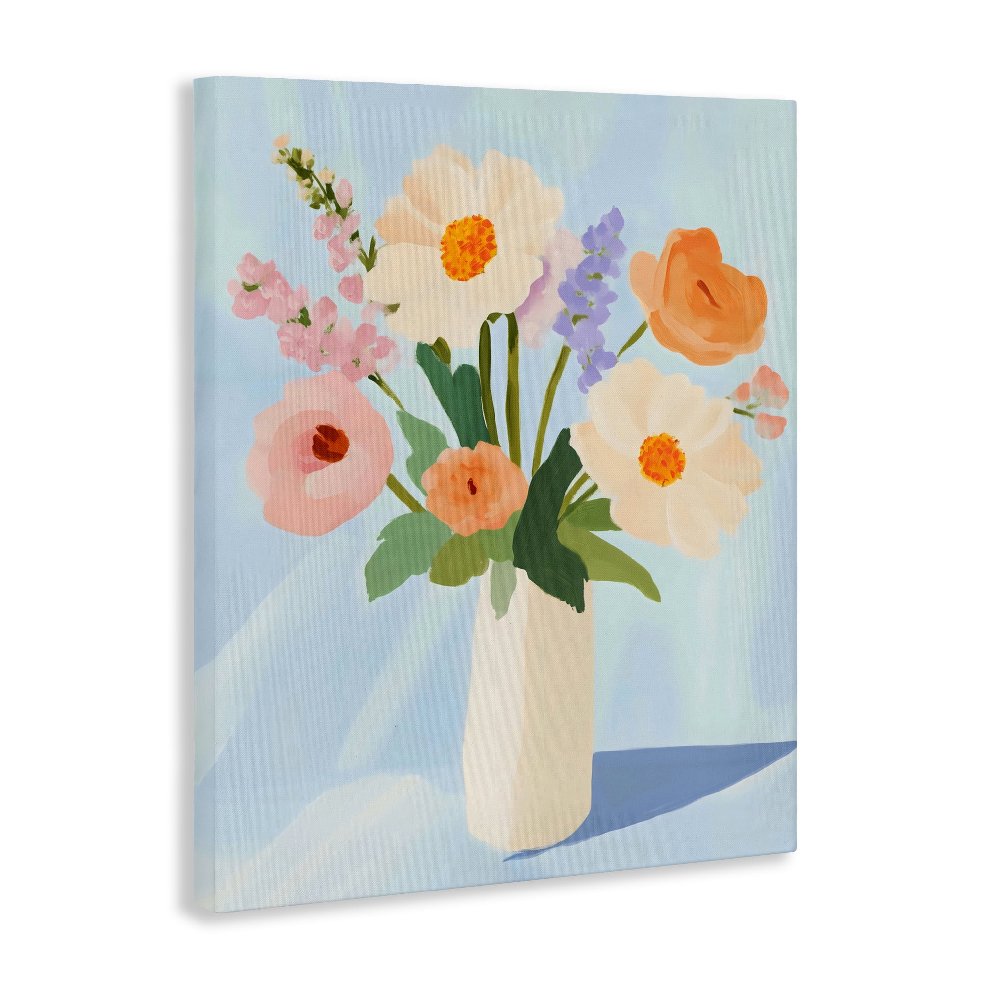 Stupell Industries Floral Bouquet in Sleek White Vase Canvas Wall Art, design by The Prints Vibe