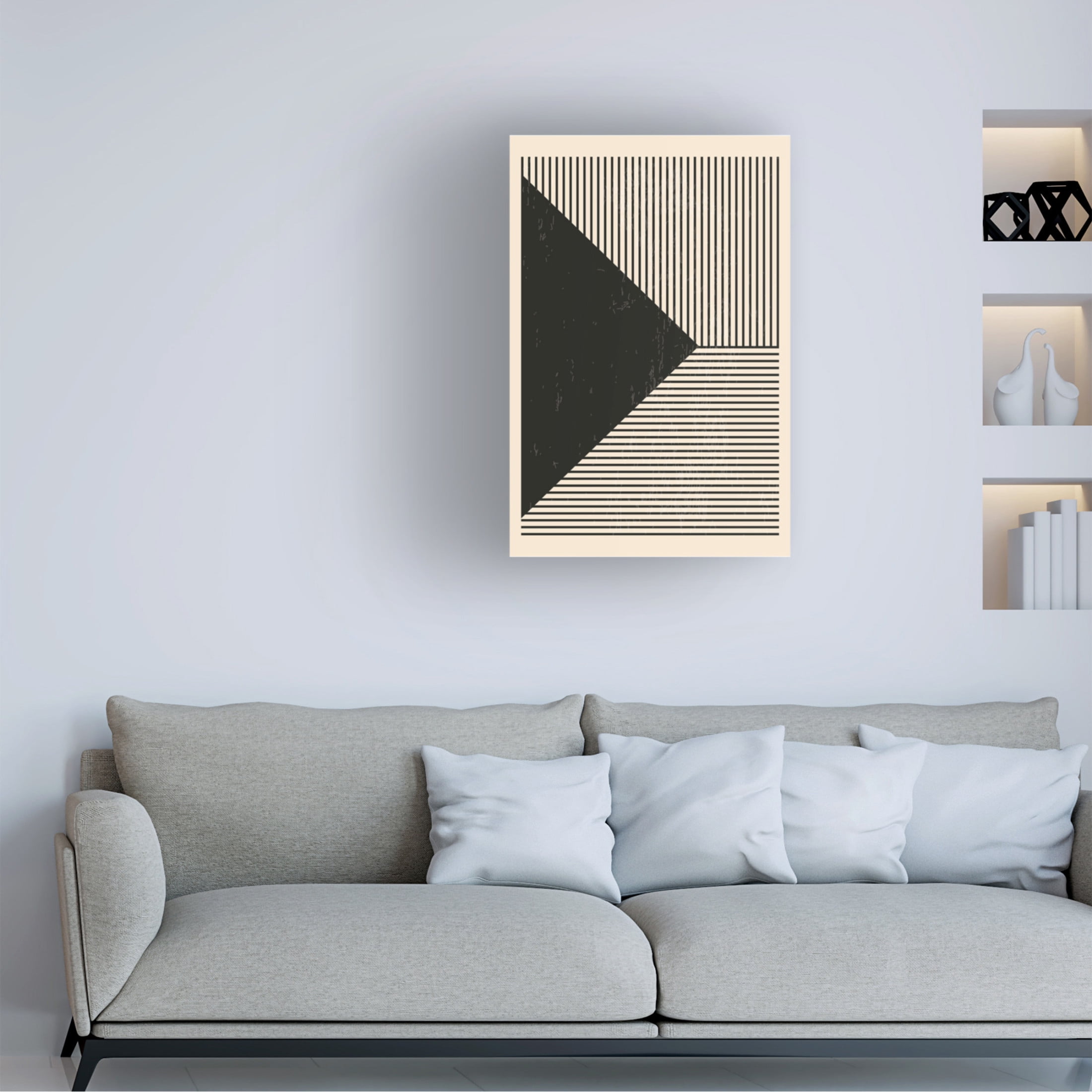 Trademark Fine Art jay stanley Black and White Lines Series 2 Canvas Wall Art